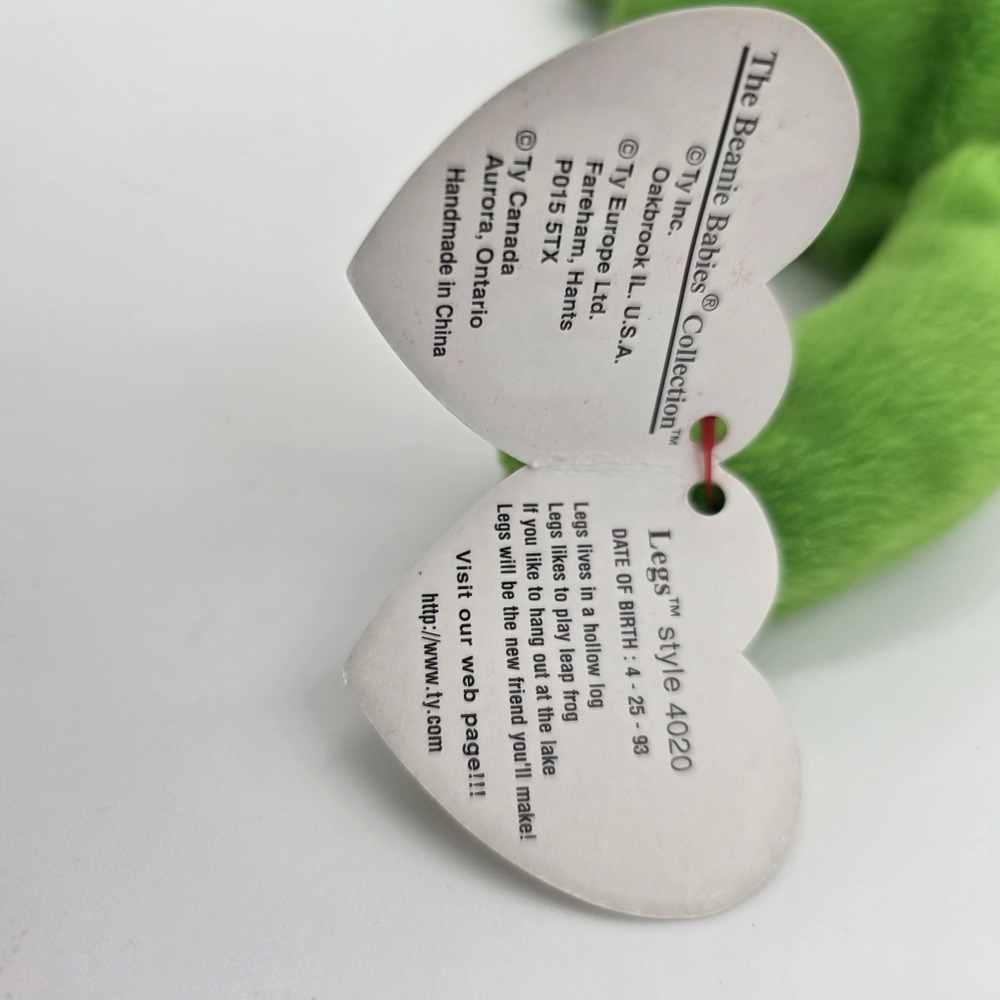 TY Beanie Baby Rare: Legs the Frog (1993): 1‎ of the original 9 Collectable